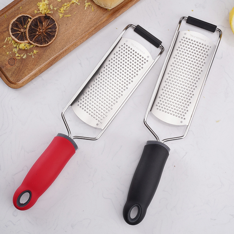 Multi-function wide plate plane crumbs device chocolate cheese scraps lemon peel rub silk grater with color box packaging